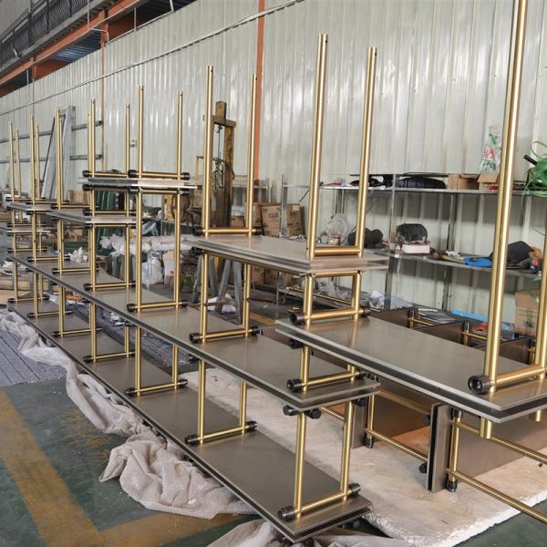 Wholesale Boutique Shop Gold Color Stainless Steel Rack Metal Lingerie Store