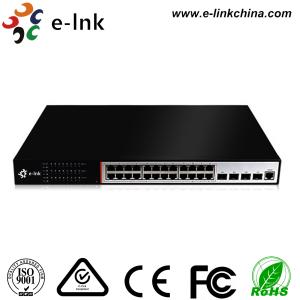 China 24 Ports Ethernet POE Switch 10 / 100 / 1000Base-T + 4 ports 10G SFP slots factory
