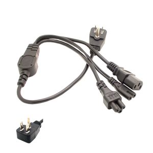 China All in 1, UL Flat Plug to IEC C5/C7C13 multi-function power cord 0.6Meter factory