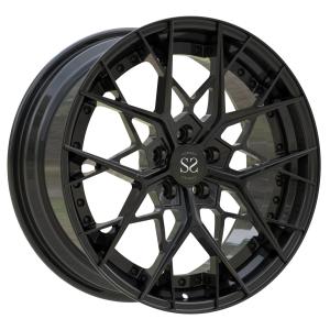 China Gloss Black 2 Piece Forged Wheels Disc Barrel Aluminum Alloy 19 Inch Rs3 Car Rims factory