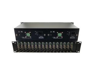 China 16CH HD-SDI Fiber Optical Converter Chassis With 16 Module Slots factory