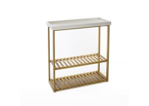 China 3 Tier 5KG 75cm Height Bamboo Kitchen Trolley factory