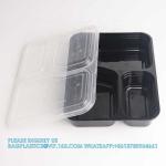 4 Compartment Disposable Meal Prep Container Microwave Lunch Fast Food Pp
