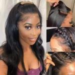 13x6 HD Lace Front Wig Bone Straight Human Hair Wig PrePlucked
