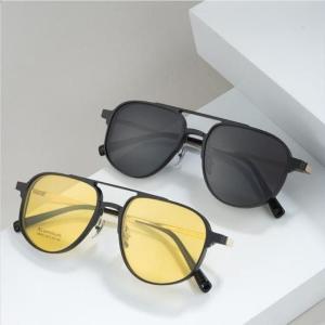 China Elliptical Pure Titanium Aluminum Glasses Clip On Glasses Business factory