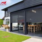 Aluminium Alloy Waterproof Motorized Zip Track Blinds For Outdoor Pergola