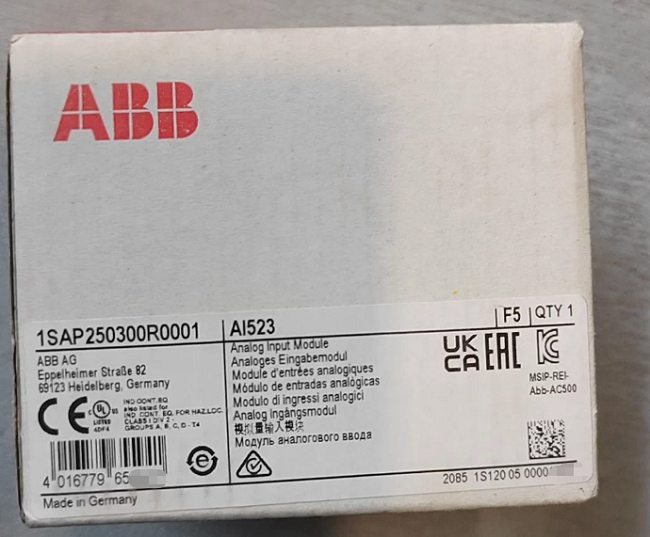 AI523 1SAP250300R0001 ABB Analog Input Module 16 Channel Analog Input IP20