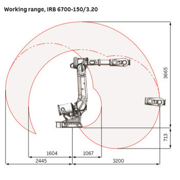 ABB IRB6700 6 Axis Industrial Robot Arm Assembly Polishing Picking Welding Robot And Payload 155Kg Reach 2850mm