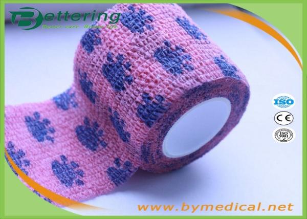 Non Woven Self Adhesive Bandage Roll , Coflex Pink Cohesive Tape For Dog / Cat /