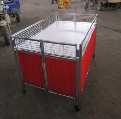 Movable Supermarket Accessories Promotion Table Stand With Wheels For Retail