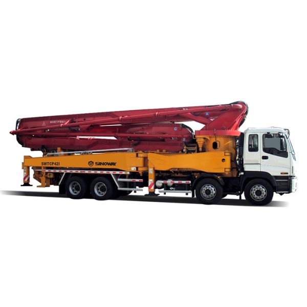 China Commercial Concrete Mixer ISUZU Engine Truck Mounted  42m Distributing Height factory