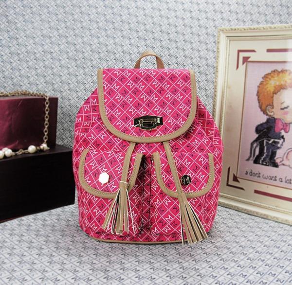 The new Ms. shoulder bag drawstring handbag Korean letters printed PU leather