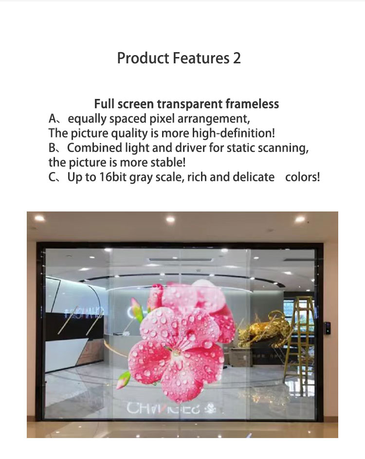 IP31 Transparent LED Screen On Glass Panels Adhesive Film For Window