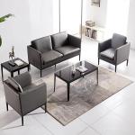 Leather Leisure Chair Unique And Ergonomic Structure Office Sofa