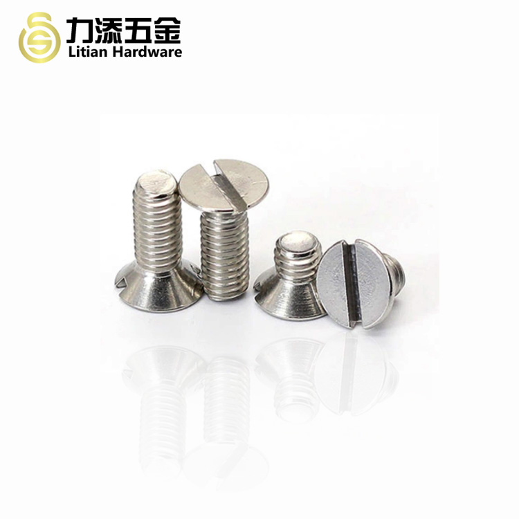 Stainless steel 304 M2.5 M3 M4 slotted one word screw flat head machine nail hardware countersunk one word screw