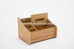 Multifunction Bamboo Tissue Dispenser Box Holder For Mobile Phone And Accessorie