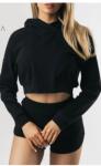 Cotton Sports Team Hoodies Raglan Oversized Long Sleeve Crop Top
