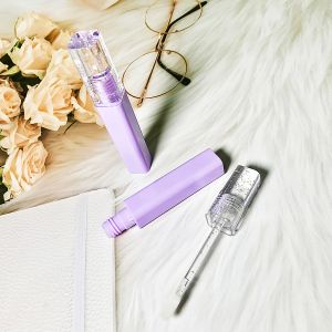 China Wholesale Square Purple OEM Empty Lip Gloss Tube With Brush Paint Spraying on sale
