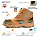 American ANSI Mens Leather Work Boots HRO 300 Heat Resistant Rubber Sole