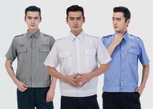 China Durable Security Guard Uniform , Mens Security Uniform Shirts With Two Pockets factory