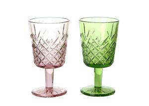 China Smooth Rim 88mm Colored Crystal Wine Glasses , Lead Free 10 Ounce Wine Goblet Glasses factory