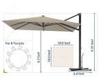 AJUNION 10ft Aluminum Luxury Patio Umbrella Auto Tilt Waterproof Parasol for