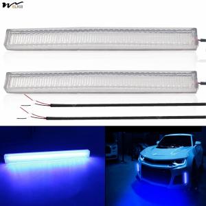 China Universal Super Bright Car Trucks DRL Decoration Lamp Waterproof LED Strips COB Car LED Fog Light Blue factory