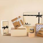 Spot UV / Varnishing Cardboard Gift Box Packaging Box With Ribbon