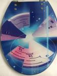 inner paper design tranparent polyresin toilet seat with Zinc alloy hinge