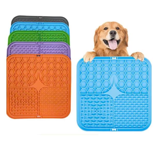 BPA Free Suction Cup Pet Bowls Silicone Non Slip Slow Feeding Cat Dog Pet