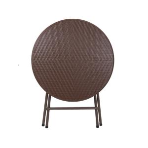 China 31.5 Inches Plastic Folding Tables Rustproof Steel Legs Natural aRattan Color factory