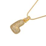 Crystal CZ Letter Pendant Necklace Gold Plated Initial 26 Hip Hop Charms