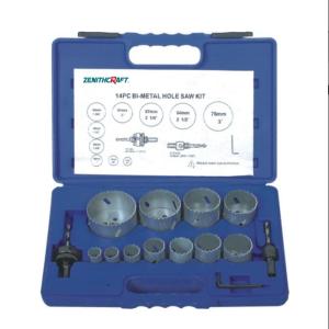 China 14PC Bi Matel Hole Saw Set Runout Less Than 0.75mm Painting Surface Finish factory