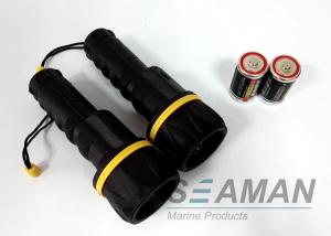 China Water Proof Plastic Rubber 3 Led Torch Marine Boat Flashlight Dry Battery factory