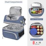 2 Compartment Lunch Bag Tote Large Insulated Cooler Thermal Lunch Box Tote