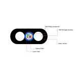 Flat Indoor Aerial Fiber Drop Cable 9/125 SMF G657A1 6 Fiber LSZH Black