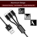Ipad Mobile Phone 3 In 1 Universal USB Charging Cable Fashionable Braided