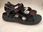 Black Mens Beach Flip Flops EVA Bottom Leather Cloth Cover