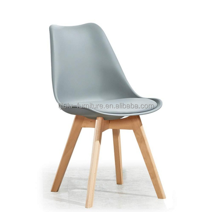 Lightweight Wood Dining Chairs with Upholstered Leather Seat and Weight Limit of 150kg