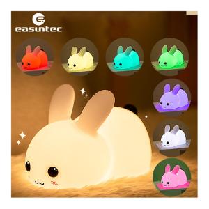 China 106x78.5x140mm Silicone Night Light Rabbit Shape 7 Colors Rechargeable factory