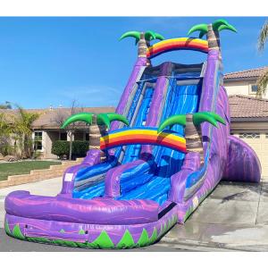 China Purple Kids Water Slide Inflatable Water Pool Play Water Games Inflatable Slide factory