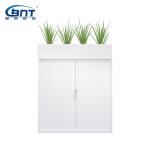 ABS Sliding Door Metal Storage Cabinet With Flower Pot Holder