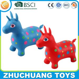 China colorful spot unicorn horse toy kids playground ride on and bouncy toys factory