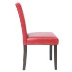 Urban Solid Wood Leatherette Padded Dining Room Chairs , Colored Wooden Dining