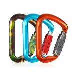 Customized Logo and Color Aluminum D Shape Climbing Snap Hook 30KN for Outdoor