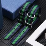 Waterproof Black 24mm Watch Band Strap ODM 22mm Watch Strap Nylon SS Buckle