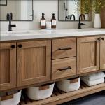 Shaker Style 3D Wall Mounted Bathroom Vanity Cabinet Customized Size