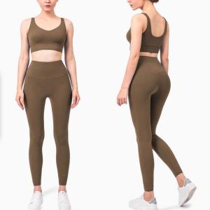 China New Arrivals High Waisted Yoga Suit Women Fitness Set Workout Clothes factory