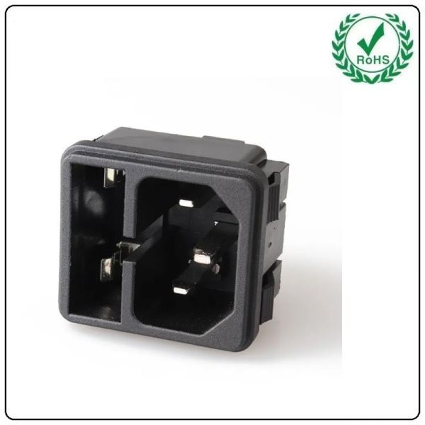 Ac Power Socket With Fuse 3pin Inlet Panel Mount Connector LZ-14-F2-3P 10A 250V