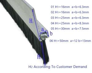 China Straight SUS304 Windproof Garage Door Bottom Seal Strip Brush factory